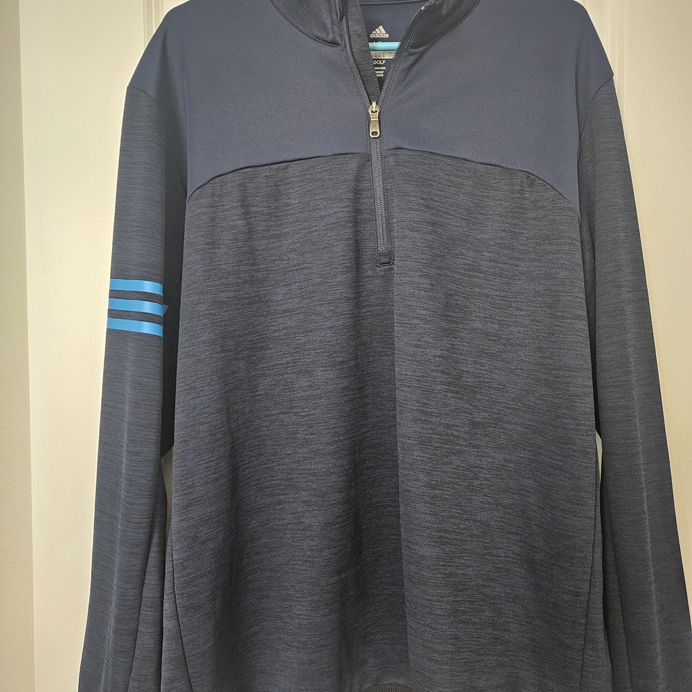 adidas Dark Blue Half-Zip Jacket with Light Blue Accents